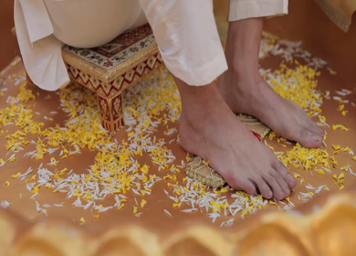 A Slow Motion Shot of an Indian Wedding where rituals are being performed in India