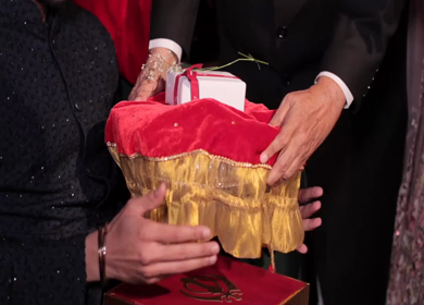 A Slow Motion Shot of an Indian Wedding where rituals are being performed in India