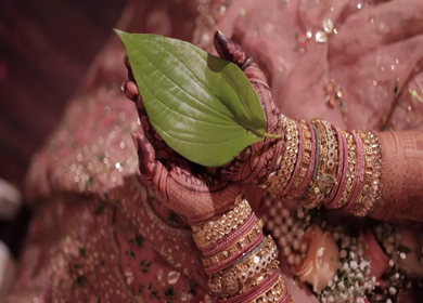 A Slow Motion Shot of an Indian Wedding where rituals are being performed in India
