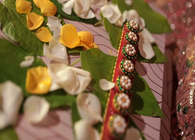 A Slow Motion Shot of an Indian Wedding where rituals are being performed in India