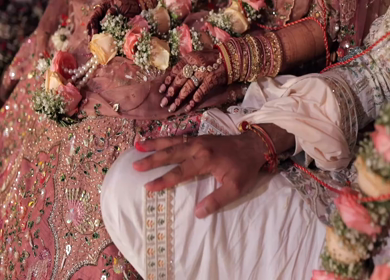 A Slow Motion Shot of an Indian Wedding where rituals are being performed in India