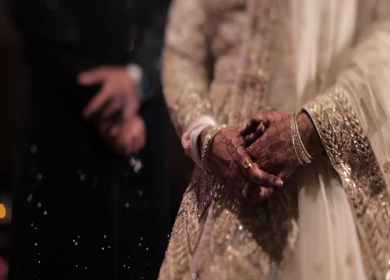 A Slow Motion Shot of an Indian Wedding where rituals are being performed in India