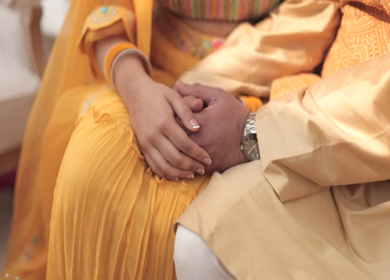 A Slow Motion Shot of an Indian Wedding where rituals are being performed in India