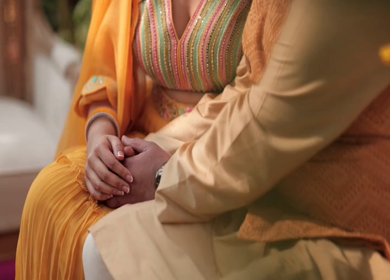 A Slow Motion Shot of an Indian Wedding where rituals are being performed in India