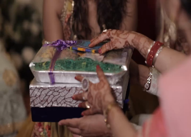 A Slow Motion Shot of an Indian Wedding where rituals are being performed in India