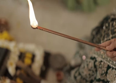 A Slow Motion Shot of an Indian Wedding where rituals are being performed in India
