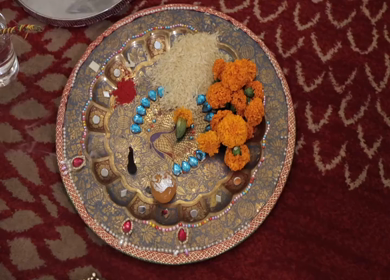 A Slow Motion Shot of an Indian Wedding where rituals are being performed in India