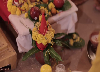 A Slow Motion Shot of an Indian Wedding where rituals are being performed in India