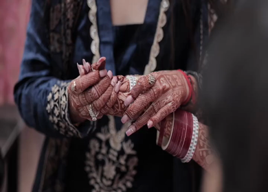 A Slow Motion Shot of an Indian Wedding where rituals are being performed in India