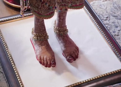 A Slow Motion Shot of an Indian Wedding where rituals are being performed in India