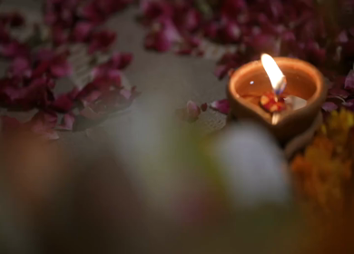 A Slow Motion Shot of an Indian Wedding where rituals are being performed in India