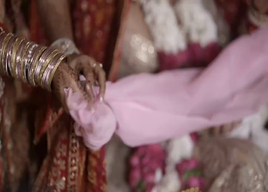 A Slow Motion Shot of an Indian Wedding where rituals are being performed in India