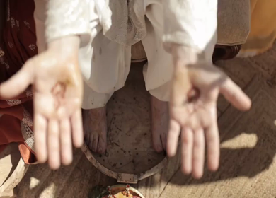 A Slow Motion Shot of an Indian Wedding where rituals are being performed in India