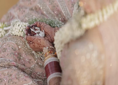 A Slow Motion Shot of an Indian Wedding where rituals are being performed in India