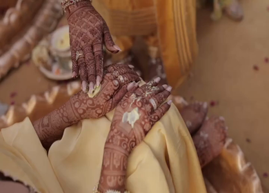 A Slow Motion Shot of an Indian Wedding where rituals are being performed in India