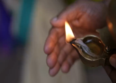 A Slow Motion Shot of an Indian Wedding where rituals are being performed in India