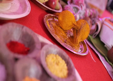 A shot of an Indian Wedding where rituals are being performed at New Delhi, India