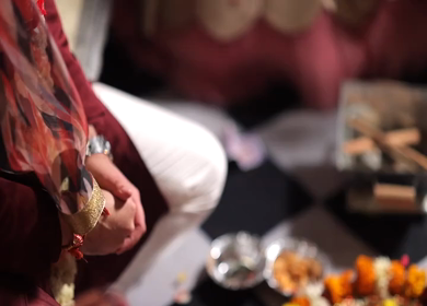 A shot of an Indian Wedding where rituals are being performed at New Delhi, India
