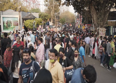4th April 2021: Shot of people shopping at the Sarojini Nagar market in New Delhi,India 