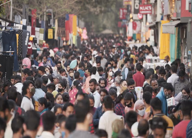 4th April 2021: Shot of people shopping at the Sarojini Nagar market in New Delhi,India 