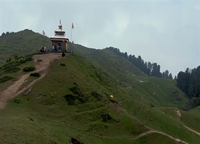 20th June 2025 : Scenic View of Moila Top with Tourists and Grazing Cattle Chakrata Uttarakhand India