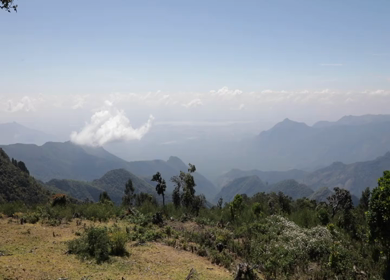 An aerial shot of mountains In India
