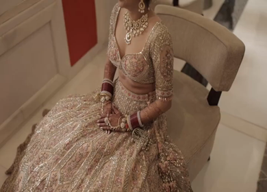 Shot of a beautiful Indian Bride posing for her wedding shoot in India