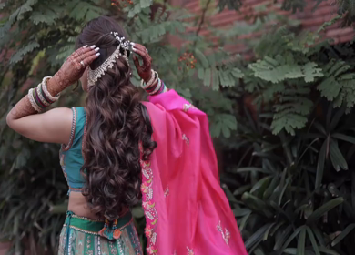Shot of a beautiful Indian Bride posing for her wedding shoot in India
