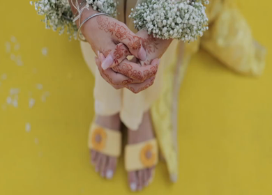 Shot of a beautiful Indian Bride posing for her wedding shoot in India