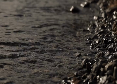 A slowmotion shot of waves of water at one the many lakes in Leh, Ladakh