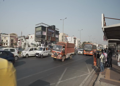 4th April 2021: A Timelapse shot of traffic movement at South Extension in New Delhi,India