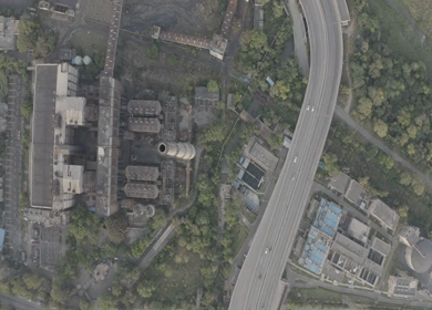 An aerial shot of a Thermal plant during Covid-19 Lockdown