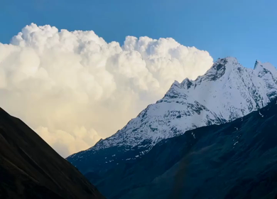 Timelapse of Bankatiya Peaks with Dramatic Clouds in Uttarakhand India