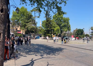 4th June 2026 : Tourists Around German Fountain and Haseki Hurrem Sultan Bathhouse in Istanbul Turkey