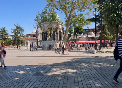 4th June 2026 : Tourists Around German Fountain and Haseki Hurrem Sultan Bathhouse in Istanbul Turkey