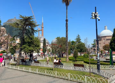 4th June 2026 : Tourists Around German Fountain and Haseki Hurrem Sultan Bathhouse in Istanbul Turkey