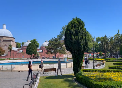 4th June 2026 : Tourists Around German Fountain and Haseki Hurrem Sultan Bathhouse in Istanbul Turkey