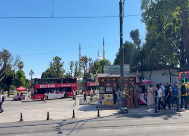 4th June 2026 : Tourists Around German Fountain and Haseki Hurrem Sultan Bathhouse in Istanbul Turkey