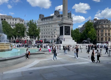 19th June 2024 : Tourists at Trafalgar Square and National Gallery in London