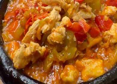 Traditional Turkish Chicken Stew Served with Rice in Turkey