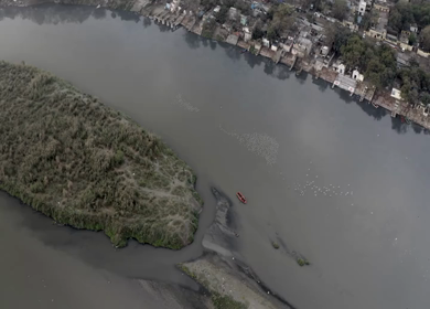 An aerial shot of the cars moving on the bridge at Kashmere Gate
