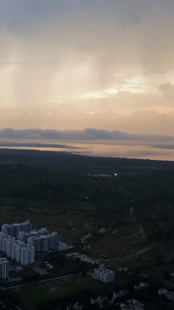 Vertical Aerial Evening View of Bhopal Cityscape