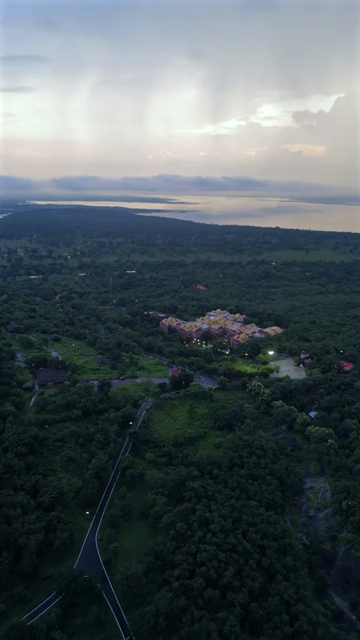 Vertical Aerial Evening View of Bhopal Cityscape