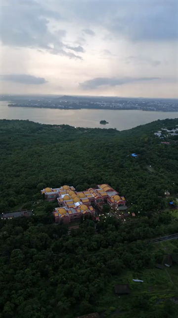 Vertical Aerial Evening View of Bhopal Cityscape