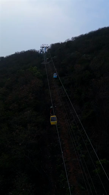 Vertical Aerial Evening View of Kailasagiri Ropeway Visakhapatnam Andhra Pradesh