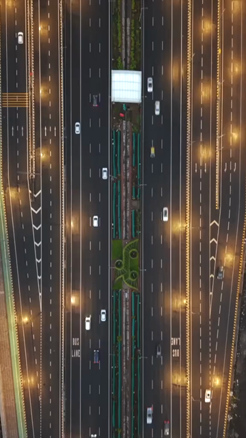 Vertical Aerial Evening View of Mumbai Coastal Road and Interchanges Maharashtra India