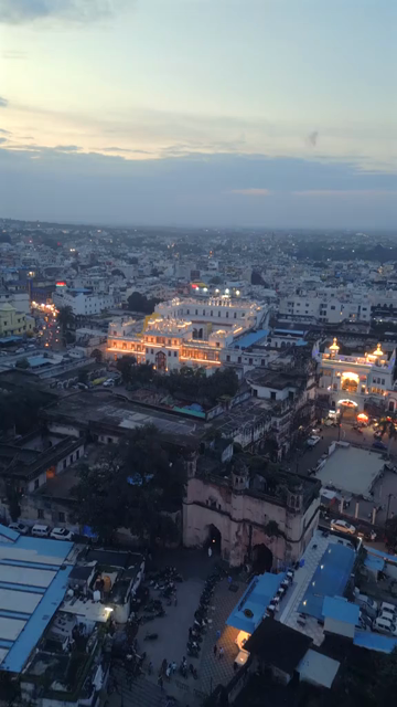 Vertical Aerial Evening View of Sadar Manzil Bhopal