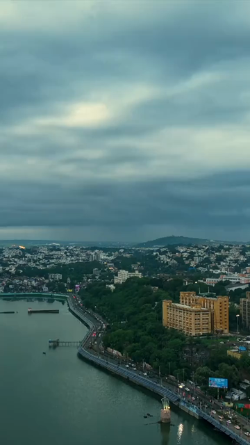 Vertical Aerial Hyperlapse of Bhopal City, Lakes and Urban Landscape, India