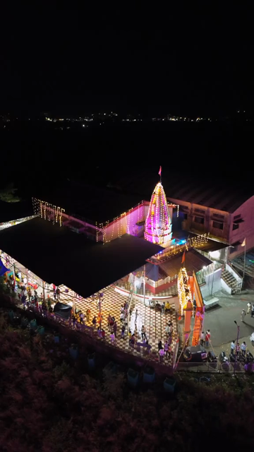 Vertical Aerial Night Shot of Khopoli Sajgaon Jatra Fair Maharashtra India
