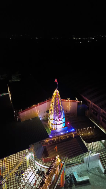 Vertical Aerial Night Shot of Khopoli Sajgaon Jatra Fair Maharashtra India